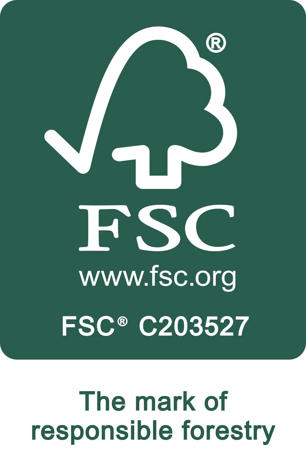 FSC® C203527 — The mark of responsible forestry